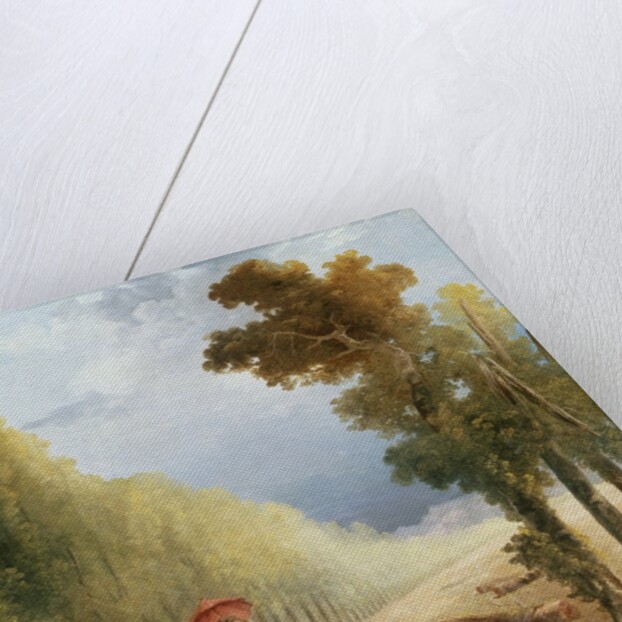 An Artist Leading His Model's Pony on a Wooded Track by Studio of Hubert Robert