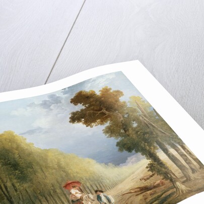 An Artist Leading His Model's Pony on a Wooded Track by Studio of Hubert Robert