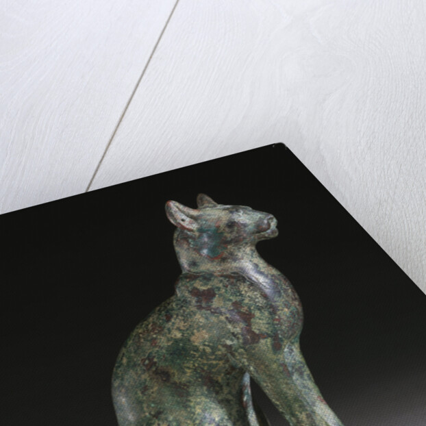 Egyptian Bronze Statue of a Cat by Anonymous