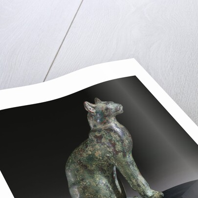 Egyptian Bronze Statue of a Cat by Anonymous