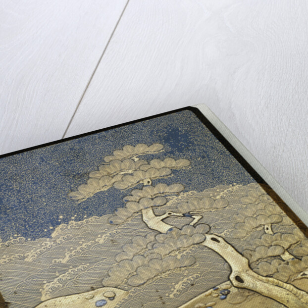 A Roironuri Ground Suzuribako with Bevelled Corners and Cover Decorated in Gold and Silver by Anonymous