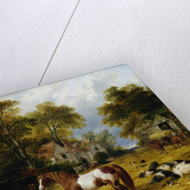 Horses, Cattle, Pigs and Chickens in a Farmyard by John Frederick Herring