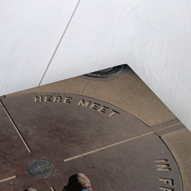 Tourist Standing on Four Corners Monument by Anonymous