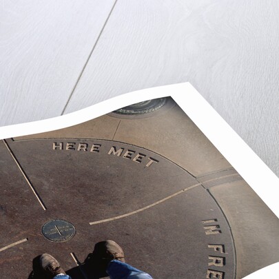 Tourist Standing on Four Corners Monument by Anonymous
