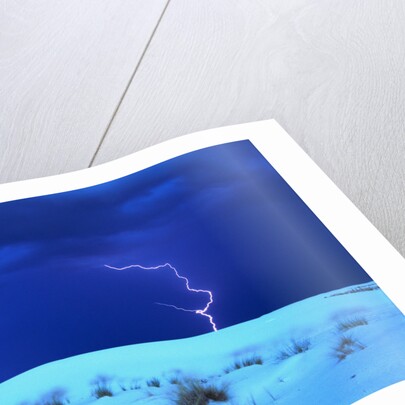 Lightening above White Sand Dune by Anonymous