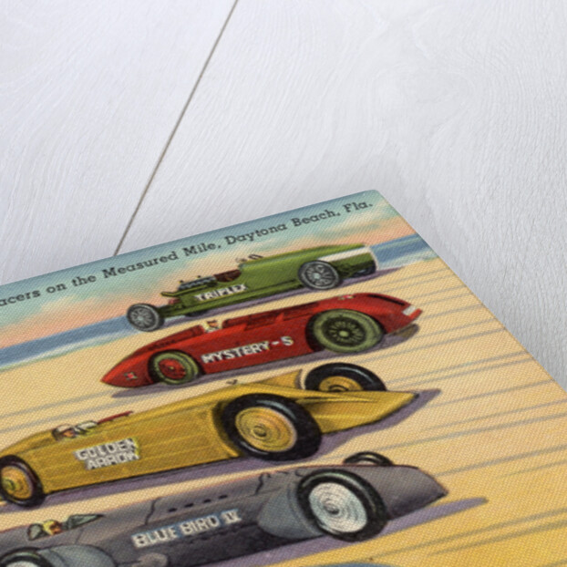 Famous Speed Racers on the Measured Mile, Daytona Beach, Florida Postcard by Anonymous