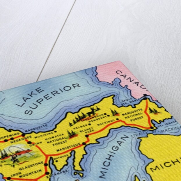 Map of Michigan's Northern Peninsula by Anonymous