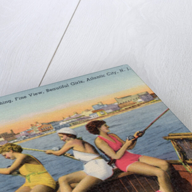 Women Fishing on Back of Boat by Anonymous