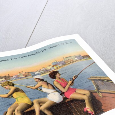 Women Fishing on Back of Boat by Anonymous