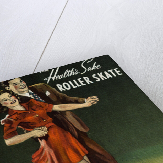 For Health's Sake, Roller Skate Postcard by Anonymous