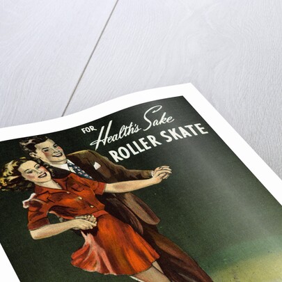 For Health's Sake, Roller Skate Postcard by Anonymous