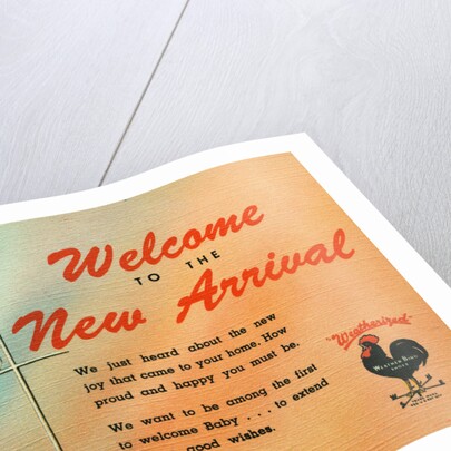 Card Welcoming a Newborn by Anonymous