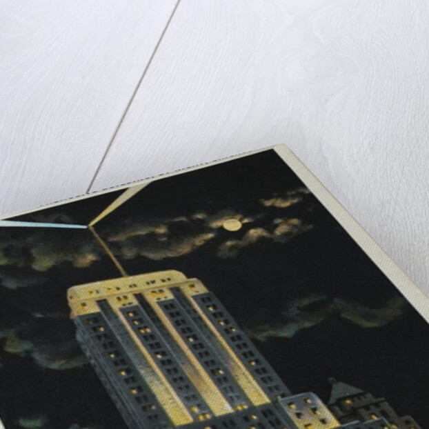 Postcard of Palmolive Building at Night by Anonymous