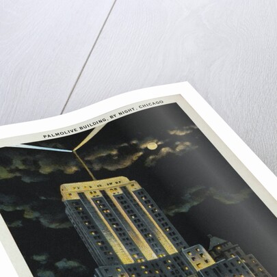 Postcard of Palmolive Building at Night by Anonymous