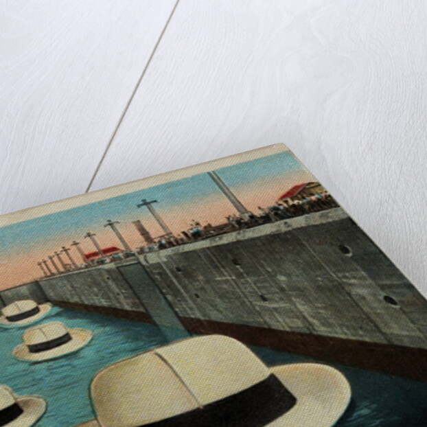 Postcard of Hats Floating Through Gatun Locks by Anonymous