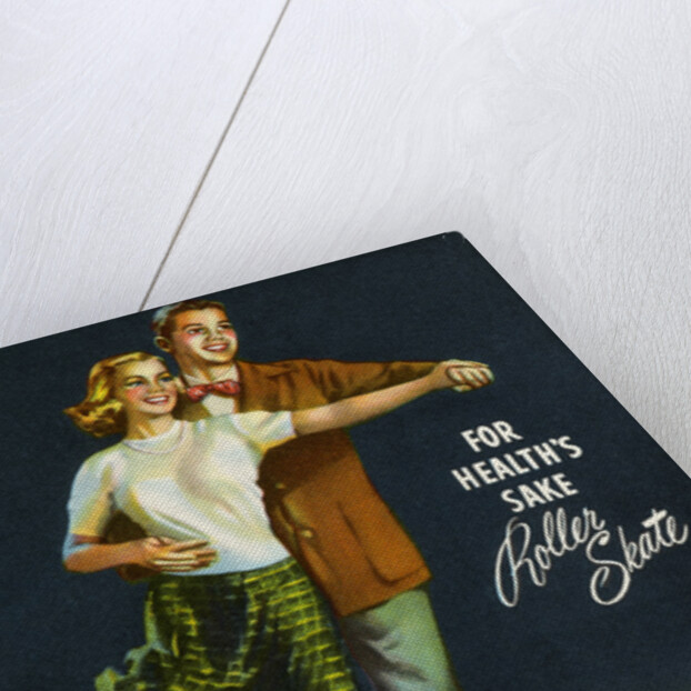 For Health's Sake, Roller Skate Postcard by Anonymous
