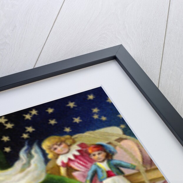 A Merry Christmas Postcard with Santa in a Sleigh by Anonymous