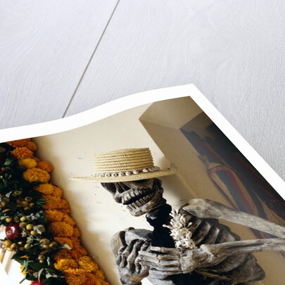 Day of the Dead Skeleton and Flowers by Anonymous