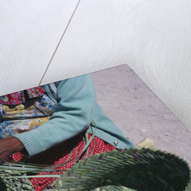 Tarahumaran Woman Weaving a Basket by Anonymous