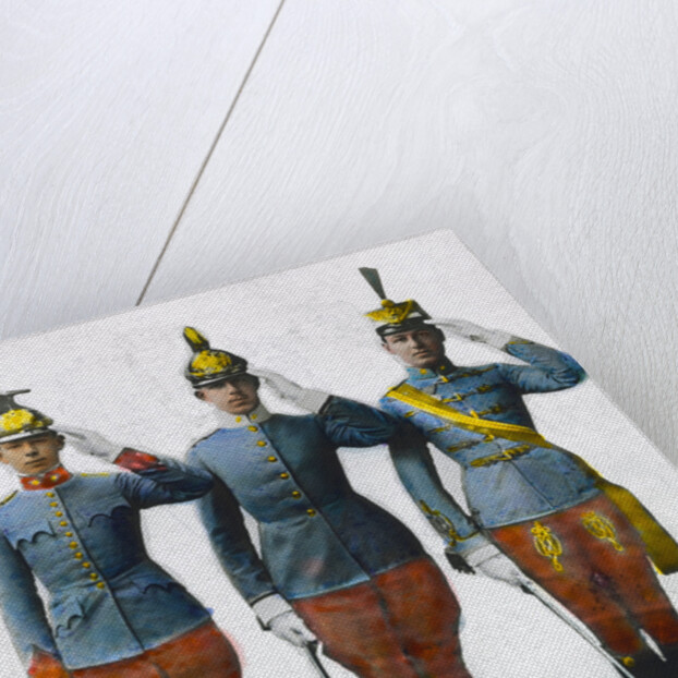 Illustration of Three Saluting Soldiers by Anonymous