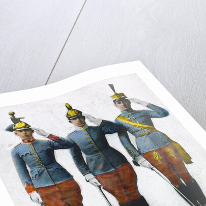 Illustration of Three Saluting Soldiers by Anonymous