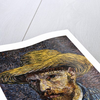 Self-Portrait with Straw Hat by Vincent Van Gogh