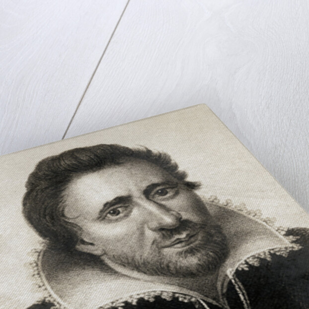 Detail of a Printed Portrait of Ben Jonson by Anonymous
