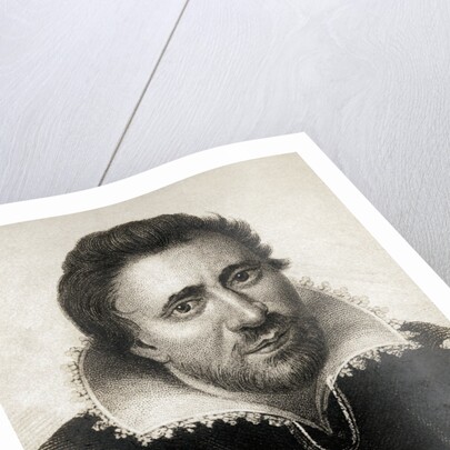 Detail of a Printed Portrait of Ben Jonson by Anonymous