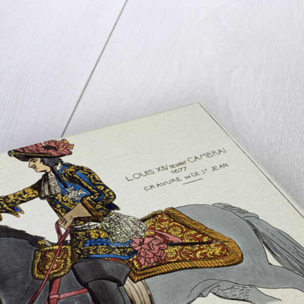 Print Depicting King Louis XIV Riding on a Gray Horse by Anonymous
