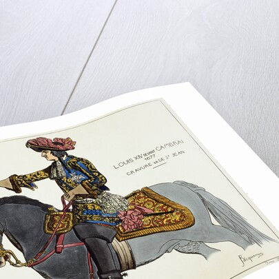 Print Depicting King Louis XIV Riding on a Gray Horse by Anonymous