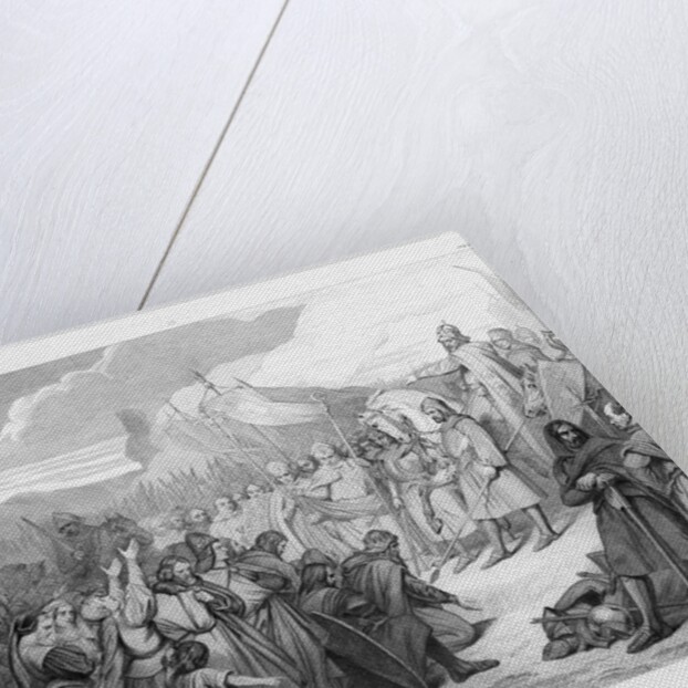 Witkind's Submission to Charlemagne in Paderborn 19th-Century Engraving by Anonymous