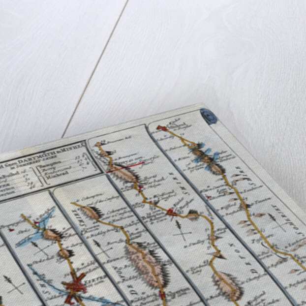 Old Map of the Road from Dartmouth to Minhead in Somerset-Shire by Anonymous