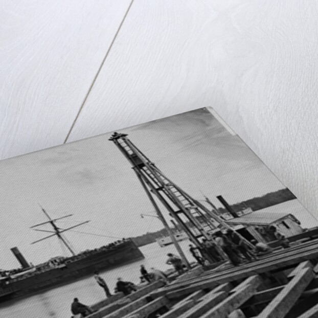 Sidewheeler Cruising Past a Pier by Anonymous