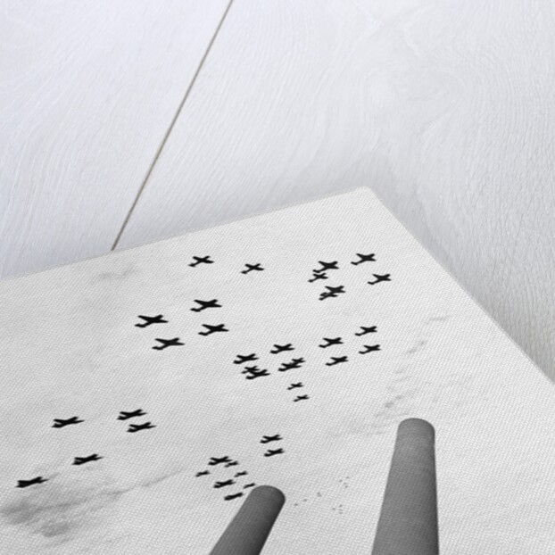 U.S. Aircraft Fly Over the Guns of the U.S.S. Missouri by Anonymous