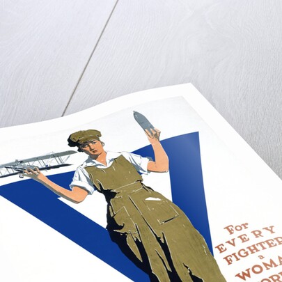 For Every Fighter a Woman Worker War Effort Poster by Adolph Triedler