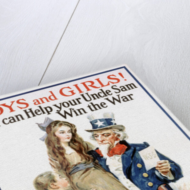 Boys and Girls! War Savings Stamps Poster by James Montgomery Flagg