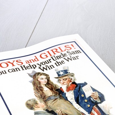 Boys and Girls! War Savings Stamps Poster by James Montgomery Flagg