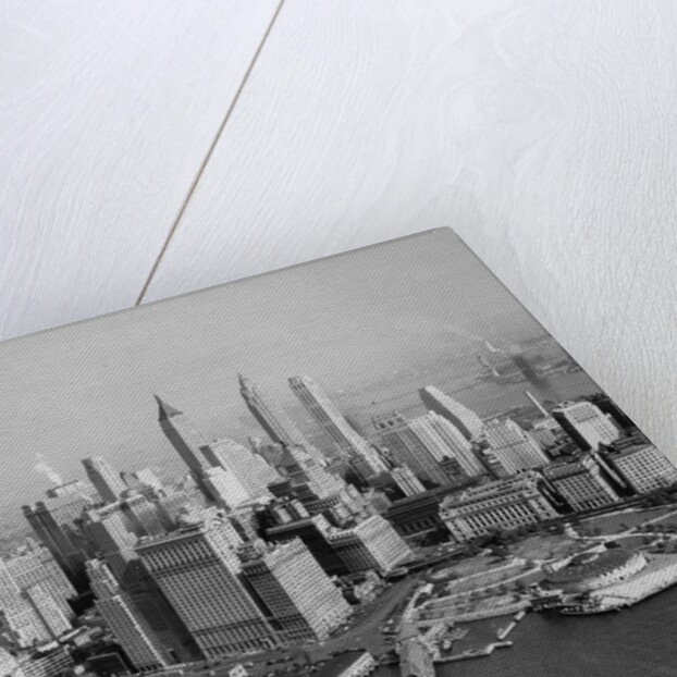 Aerial View of Downtown New York City with Harbor by Anonymous