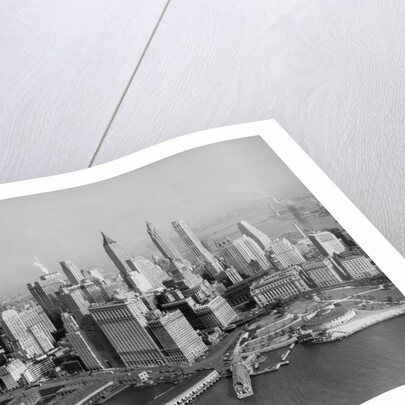 Aerial View of Downtown New York City with Harbor by Anonymous