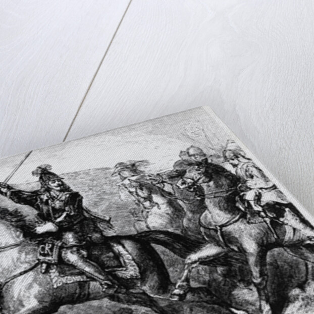 King Charles I mounted on a Horse in Battle by Anonymous
