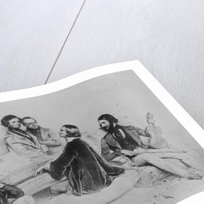 Franz Lizst at Piano with Friends by Anonymous