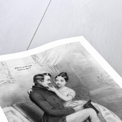 Print Depicting Queen Victoria's Marriage Proposal to Prince Albert by Anonymous