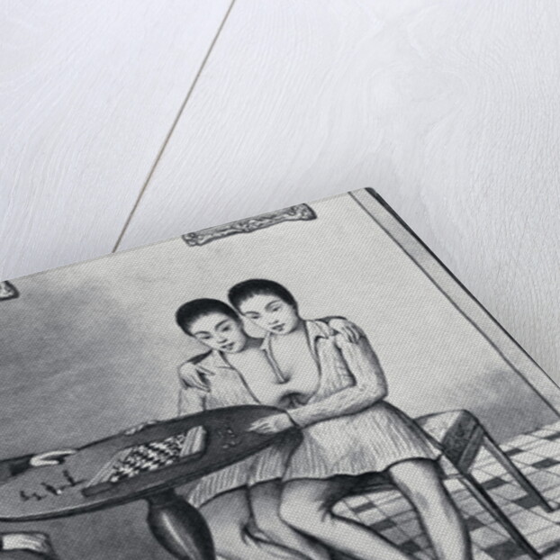 Depiction of Siamese Twins Playing Chess by Anonymous