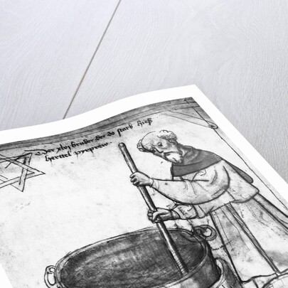 Ancient Beer Maker Stirring Mixture by Anonymous