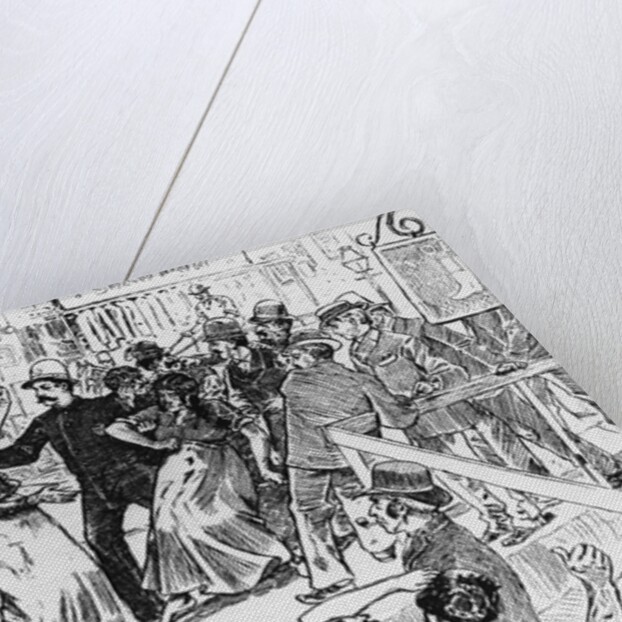 Woodcut Depicting Brawl in Baxter Street by Anonymous