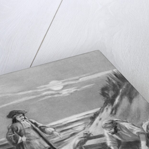 Illustration of Captain Kidd Burying Treasure by Anonymous