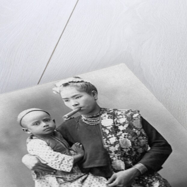 Burmese Woman Smoking Cigar by Anonymous