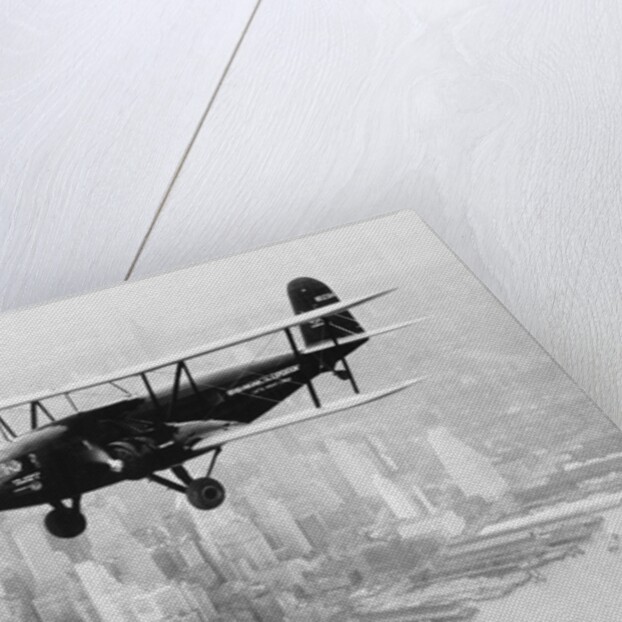 Airplane Flying Near Manhattan by Anonymous