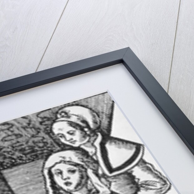 Drawing Depicting Midwife Assisting a Mother to Be by Anonymous