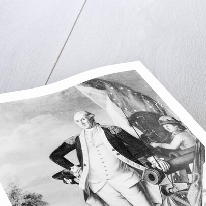 Illustration of George Washington Standing Next to Cannon by Anonymous